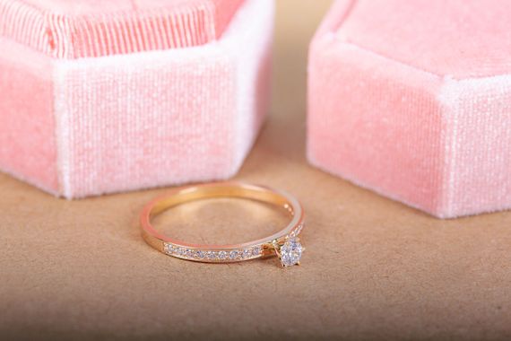 Женское кольцо из красного золота 18.5 | Зображення 6