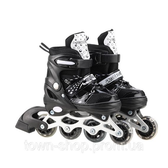 Роликовые коньки RL2501(Black) колеса PVC, размер S (30-33), со светом