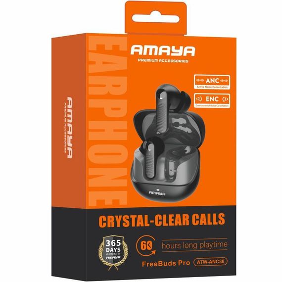 Бездротові TWS навушники Amaya ANC38 ANC+ENC Black | Зображення 1