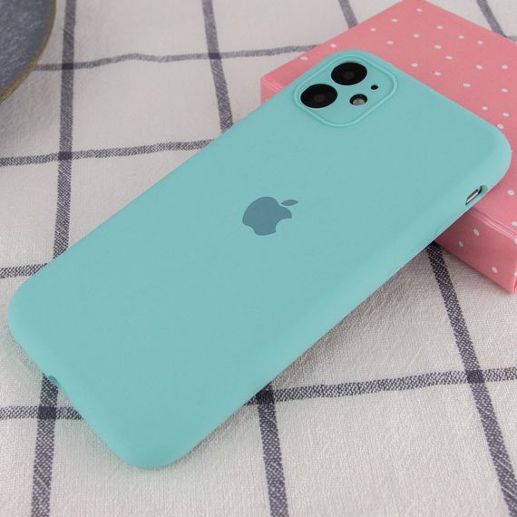 Чехол Silicone Case Full Camera Protective (AA) для Apple iPhone 12 (6.1") Бирюзовый / Marine Green | Зображення 1