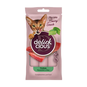 Кремовое лакомство Delickcious для взрослых котов, тунец и алоэ 60г