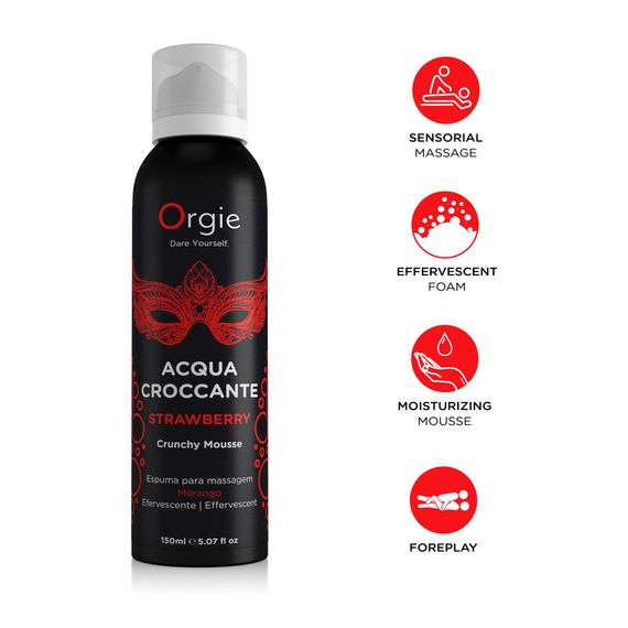 Масажна пінка Orgie – Acqua Croccante Strawberry (150 мл), ефект бульбашок, що лопаються | Зображення 2