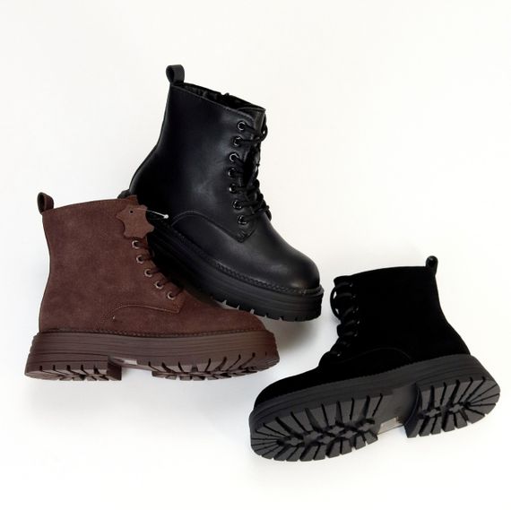 Повсякденні чорні зимові черевики берці натуральна шкіра доступна ціна | Зображення 9