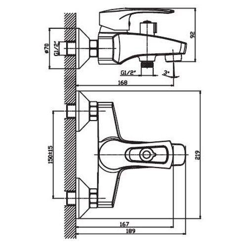 Смішувач для ванни Haiba GERMES 009 (HB0141) | Зображення 1