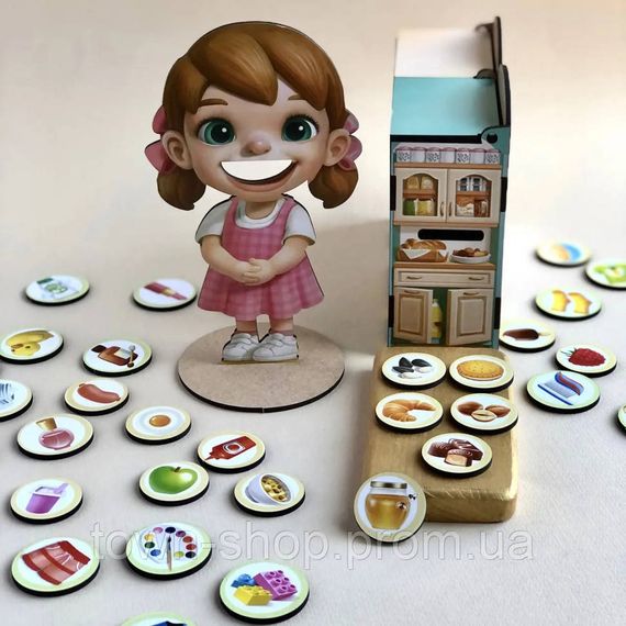 Деревянная настольная игра "Съедобное-несъедобное" Ubumblebees (ПСФ091) PSF091 сортер-комодик | Зображення 6