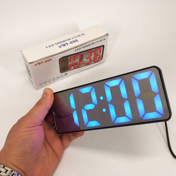 Электронные настольные LED часы от USB VST-898-5 с будильником и термометром, настольные часы light | Зображення 9