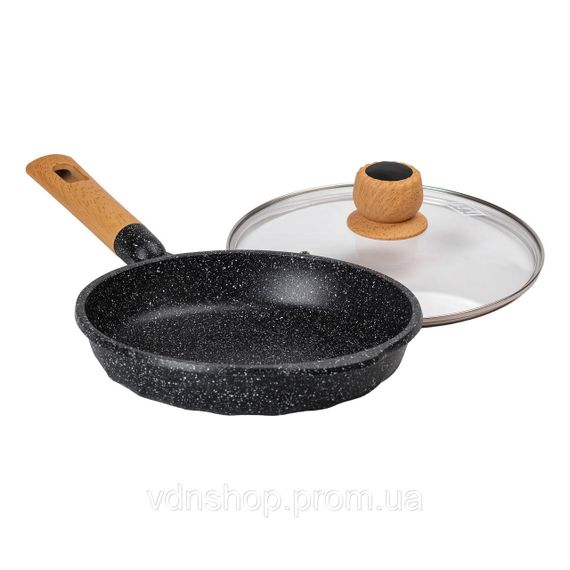 Мраморная алюминиевая сковорода с антипригарным покрытием Ø 24 см черная MGC HP-4-423B | Зображення 3