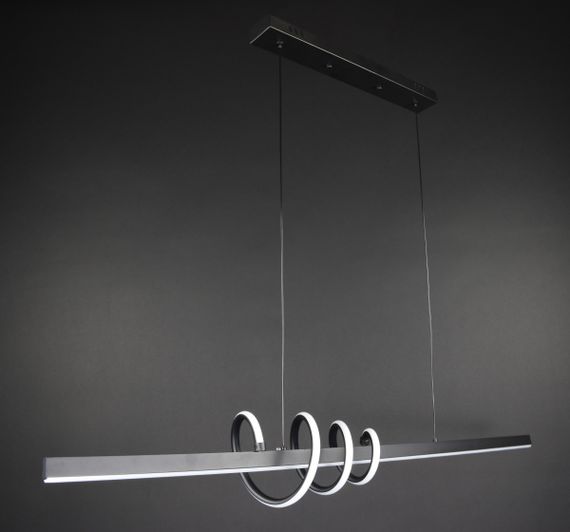 Люстра світлодіодна підвісна LED світильник для квартири на стелю лед 27233 Чорний 30-130х17х120 см.