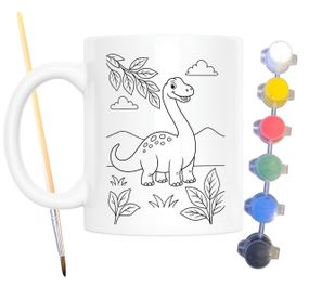 Набір для творчості кружка розмальовка Динозавр Диплодок 330 мл біла (КР0156)