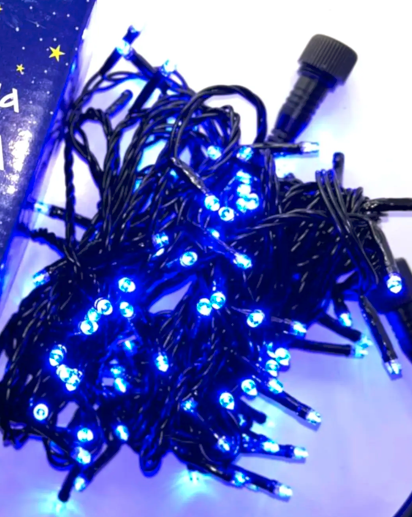 Гірлянда вулична світлодіодна лінійна з контролером Ultralight DL String 100Led 10м. IP65, синє світло