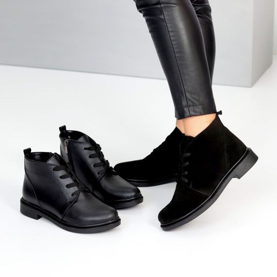 Класичні чорні черевики натуральна шкіра низький хід | Зображення 8
