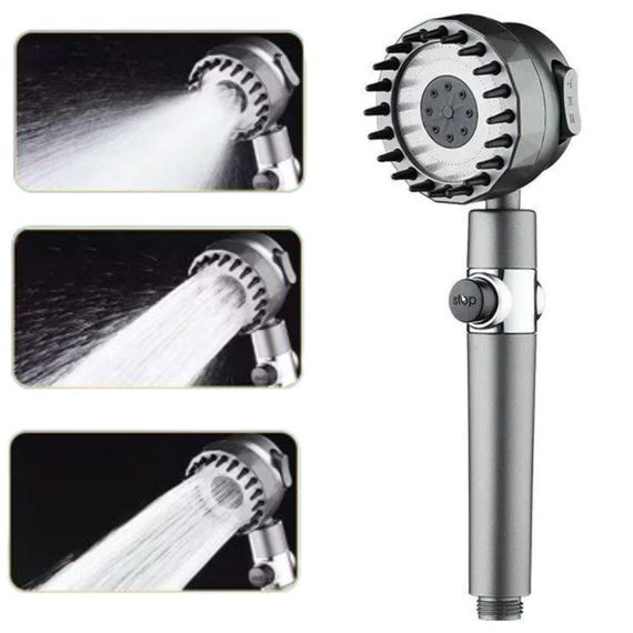 Душова лійка масажна, 3 режими / Насадка для душу / Насадка лійка із силіконовими масажними шипами