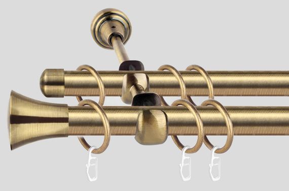 Карниз для штор металевий, дворядний 19 мм (Принц) 200 див.