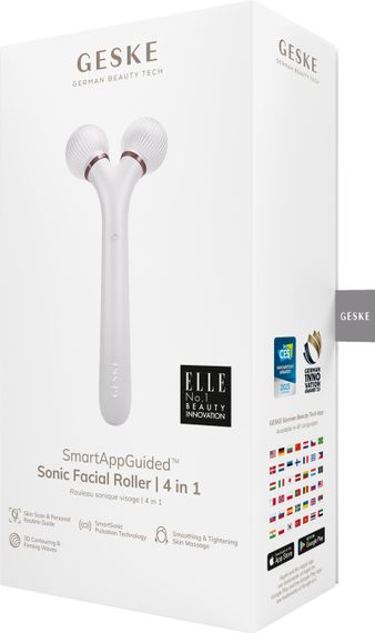 Електронний ультразвуковий ролик для обличчя GESKE Sonic Facial Roller 4в1 starlight | Зображення 7