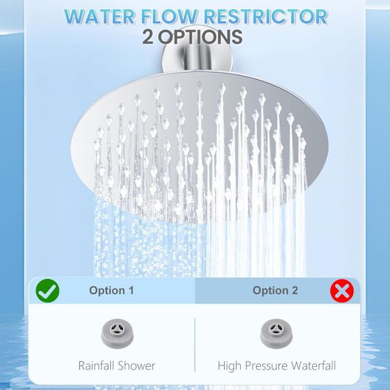 Душова лійка кругла 20 см, нержавіюча сталь, хромована, водозберігаюча, з ефектом дощу, насадка для душу ультратонка | Зображення 2
