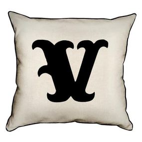 Подушка с мешковины Letter V 45x45 см (45PHB_ABC043_WH)