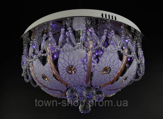 Люстра потолочная с цветной LED подсветкой и авто отключением с пультом 5668/500 Белый 26х50х50 см. | Зображення 2