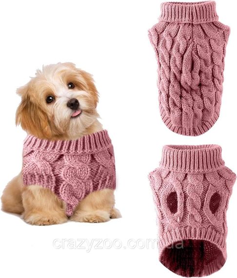 Свитер для собак и котов EcoToys Pink L розовый A: 30 см B: 38 см C: 28 см 7029 | Зображення 2
