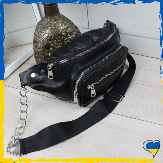 Бананка жіноча з ніжної екошкіри. Сумка через плече жіноча | Зображення 5