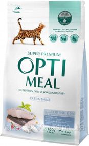 Сухий корм для котів Optimeal Extra Shine з тріскою 700 г 4820215364447