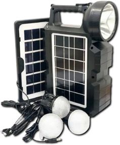 Ліхтар CL-810 з Power Bank, Bluetooth, FM-радіо та сонячною панеллю + 3 лампочки EcoLight (MER-15349_921)