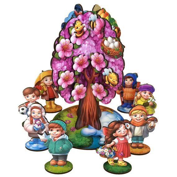 Дитяча настільна гра "Пори року абрикоса" (ПСД295) PSD295 дерев'яна