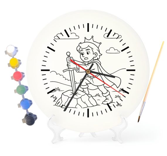 Детский набор для творчества часы-раскраска по мотивам Король Артур и Экскалибур 30 см (Г0034)