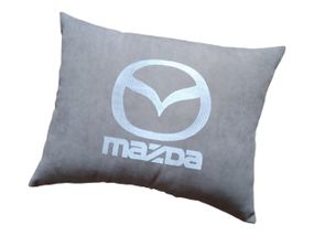 Авто Подушка з вишивкою логотипу марки мазда Mazda сірий автомобілісту 00189