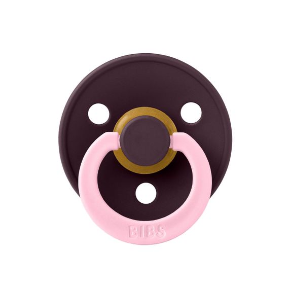 Соска пустушка BIBS Studio Colour Fusion Latex Round (кругла) 0-6 міс – Plum/Baby Pink