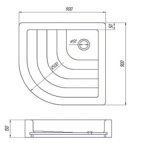 Акриловый душевой поддон CASANO 900x900 | Зображення 2