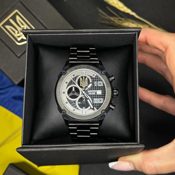 Чоловічий годинник Awarder 016 Тризуб золото Black-Black Steel | Зображення 4