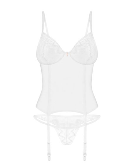 Корсет Obsessive Alissium corset Белый M/L | Зображення 5
