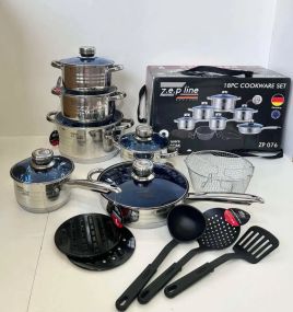 Набор кастрюль из нержавеющей стали Zepline ZP-076 18 предметов