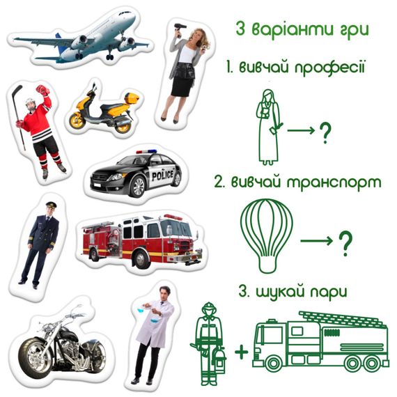 Детский набор магнитов Профессии и транспорт ML4031-31 EN | Зображення 4