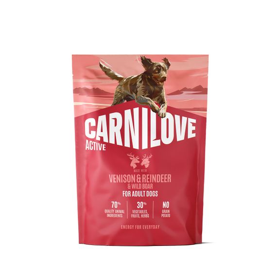 Сухий корм для активних собак з оленіною та кабаном Carnilove Active Venison & Reindeer & Wild Boar, 1.5 кг