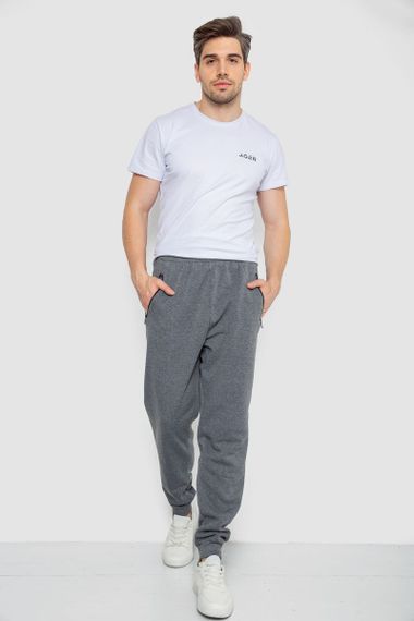 Спорт чоловічі штани на флісі, колір сірий, 244R41508 | Зображення 1