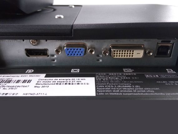Монітор HP EliteDisplay E231e / 23" (1920x1080) TN / DP, DVI-D, VGA, USB-Hub б/в | Зображення 2