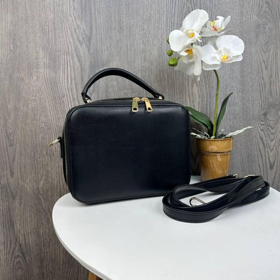Сумка жіноча через плече крос-боді маленька чорна стильна (1439Г) | Зображення 2