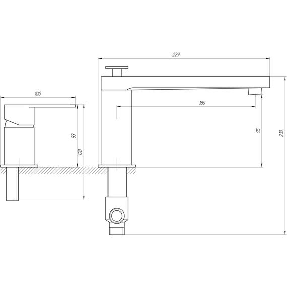 Змішувач для ванни TOPAZ SARDINIA TS 08111-H19-BB | Зображення 1