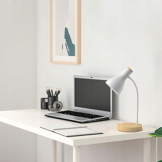 Lalisu настільна LED-лампа, дерев’яна регульована, біла | Зображення 2