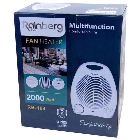 Тепловентилятор Rainberg RB-164 електричний обігрівач UR-216 2000 W | Зображення 8