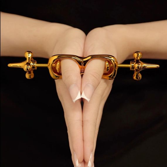Металеві наручники UPKO Finger Bound Play Collection для великих пальчиків рук, золотисті Sex Aura | Зображення 5