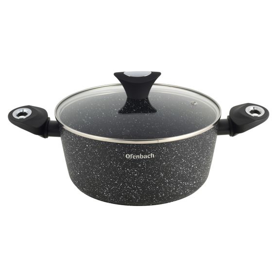 Набор посуды Black Marble из 12 предметов с подставками | Зображення 3