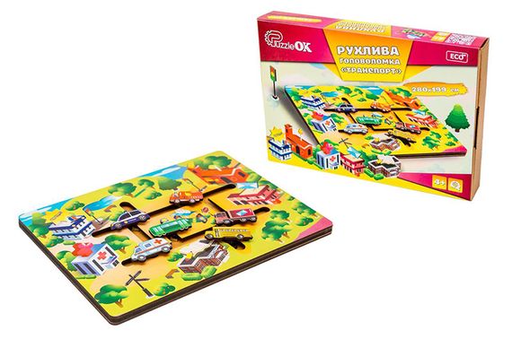 Головоломка рухлива Puz-27800 "Транспорт" в коробці р. 31.5x22.5 см PuzzleOk