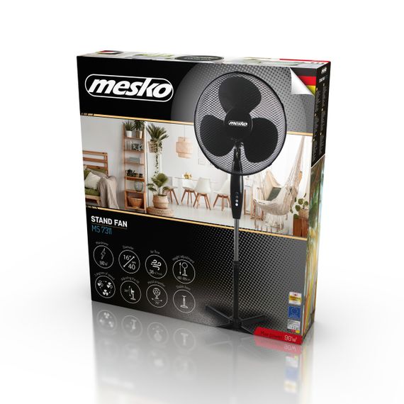 Вентилятор підлоговий Mesko MS 7311, 40 см, 90 Вт, з регулюванням швидкості | Зображення 7