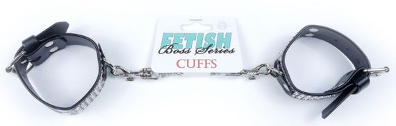 Наручники зі штучної шкіри з кристалами Fetish Boss Series - Handcuffs with cristals Silver, BS3300094 sexstyle | Зображення 6