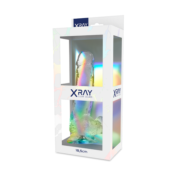 Прозорий фалоімітатор з мошонкою, 13 х 3,8 см XRAY (Іспанія) Sex Aura | Зображення 4