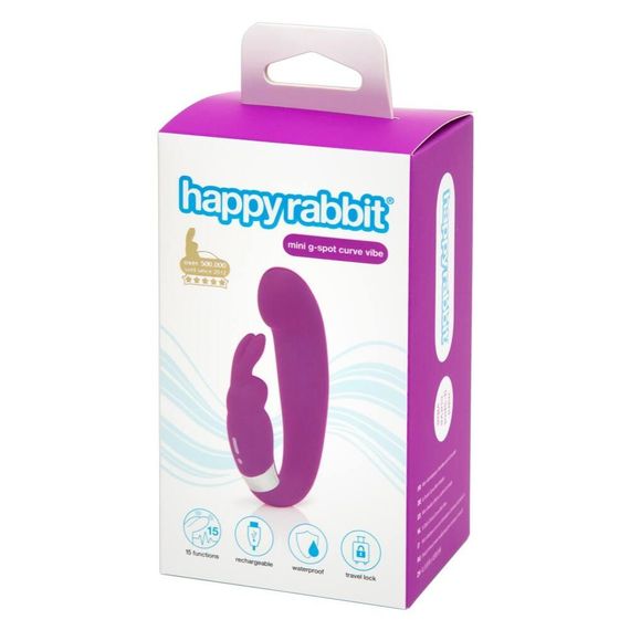 Подвійний вібратор Happy Rabbit G-Spot Clitoral Curve Vibrator Sex Aura | Зображення 3