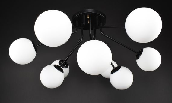 Люстра стельова на 9 лампочок 27449 Чорний 42х92х92 см. | Зображення 2