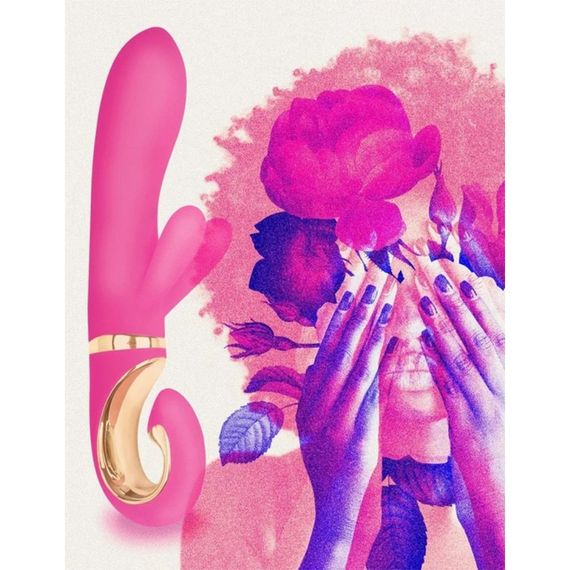 Вибратор-кролик с двумя отростками для клитора Grabbit GVibe, розовый, 23.5 см х 4 см sexstyle | Зображення 3